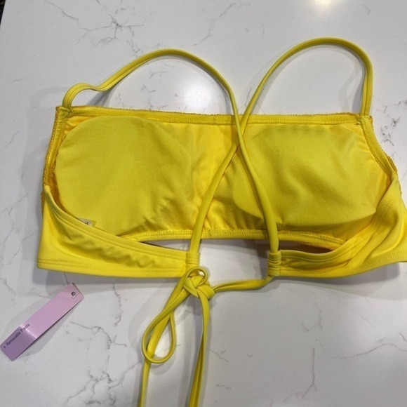 Wild Fable Yellow Crochet Granny Square Bikini Top Size Small - Picture 2 of 7